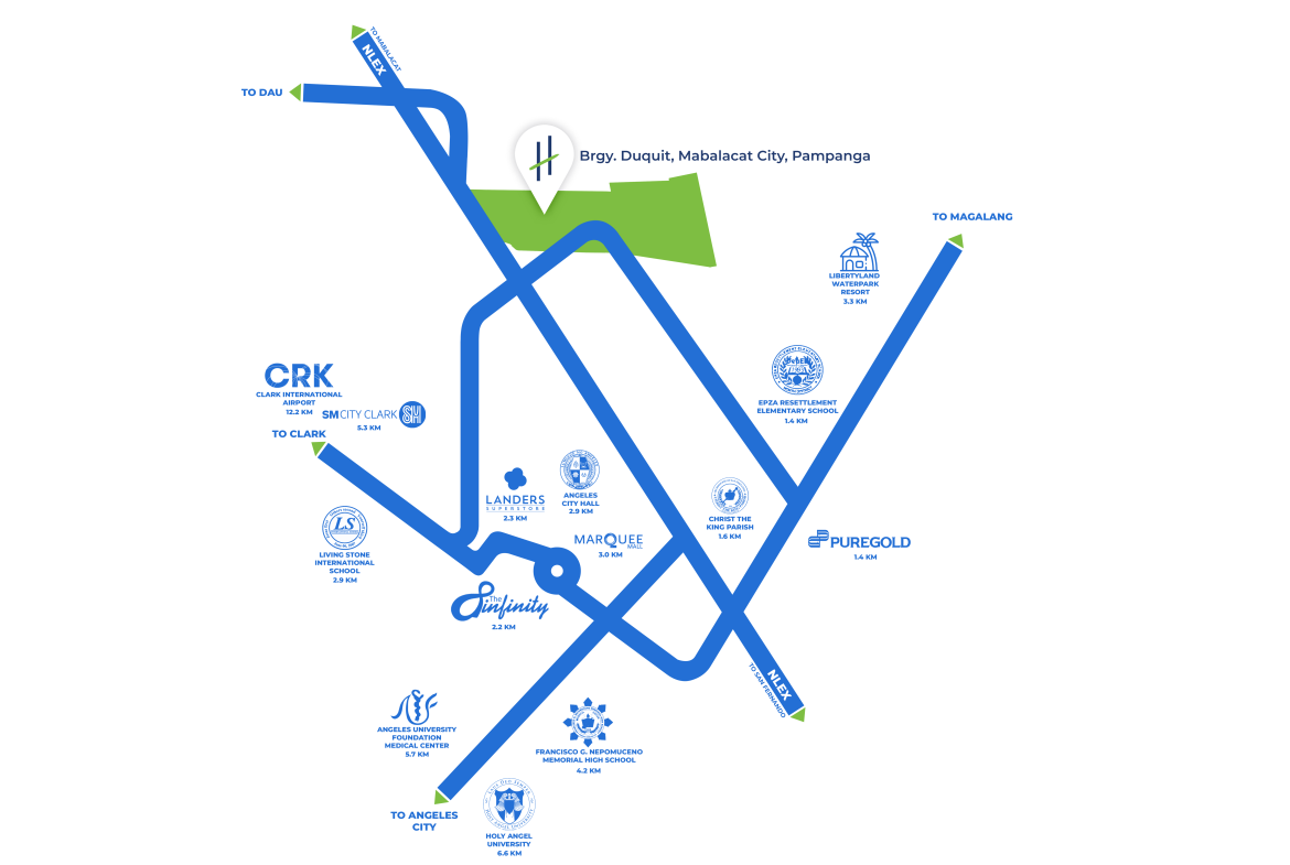 The Hauslands Clarkway Location Map